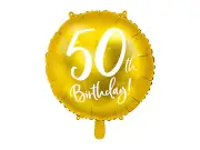 Gold Cursive 50th Birthday 45cm Foil Balloon