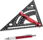 Carpenter Tools Set Aluminum Square Triangle Ruler Square Movable Ruler Marking Gauge Metric Imperial Scale