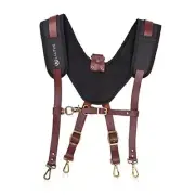 Leather Padded Tool Belt Suspenders w/Chest Strap| Pencil Sleeve| Comfortable