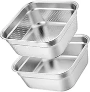 Cabilock Vegetable Drain Basket Fine Mesh Fruit Washing Bowl Set of Strainer Bowl for Kitchen