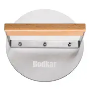 Smash Burger Press Stainless Steel 6 Inch Round Hamburger Press with Wood Han...