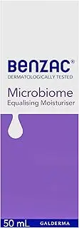Benzac Microbiome Equalising Moisturiser 50g, Rebalancing Daily Moisturiser, 24 Hour Hydration, For Break-Out Prone Skin, Non-Comodogenic, Dermatologist Tested