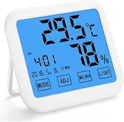 Temperature Humidity Monitor Digital Hygrometer for Home Baby Room Office Touch Screen Wall Mountable No Battery Needed