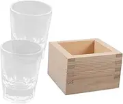 PRETYZOOM 1Set Elegant Japanese Style Sake Cups with Wooden Box Glass Sake Mugs for Home Office Parties and Gatherings for Entertaining Guests