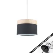 Snap Lighting Pierce Wide Fabric Downlight to Pendant Light Conversion Kit Black Large
