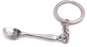 Spoon Tablespoon Keychain Pendant Silver Made of Metal