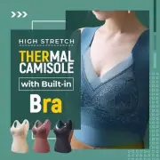 2-in-1 Built-in Bra Warm Underwear, High Stretch Warm with Built-in Bra