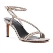New In Box Rebecca Minkoff Nanine Sandal Metallic Nude Sparkle Mesh 10M ~