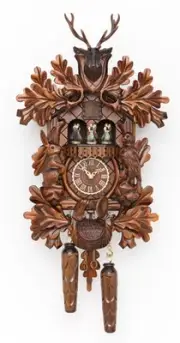 Quartz Cuckoo Clock Hunting clock, with music, turning dan.. TU 378 QMT HZZG NEW