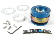NRG Steering Wheel Quick Release Kit Gen 2.0 Blue Body w/ Neo Chrome Ring NEW