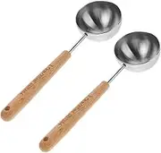 TIDTALEO Long Handle Measuring Spoon 2pcs Tea Scoop for Milk Powder Ground Coffee Calibrated Marks