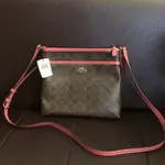 🌈✨🌟全 新 COACH🌟✨🌈 雙層拉鍊 乾燥玫瑰色 斜背包 肩背包