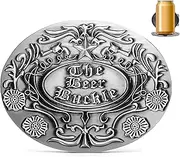 [Gwezmxs] Beer Holder Belt, Bottle Buckle Belt Buckle for Bottles & Cans, Beer Head Belt, Belt Buckle Beer Holder, silver, Large