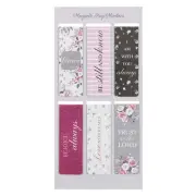Set of 6 Beloved Scripture Favorites w/Pink Roses Inspirational Magnetic Bible