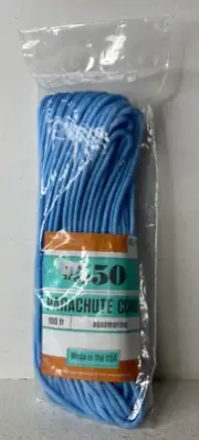 NEW Sealed Parachute Cord 100ft #550 Aquamarine Crafting
