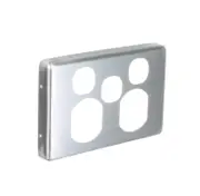 Clipsal C2025XC-BA - Double Power Point with Extra Switch Brushed Aluminium Cover ( Classic Series)