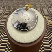 Handcrafted Domed US Dollar Coin Pendant Featuring Statue Of Liberty.