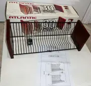 Atlantic 30 CD Case Storage Stackable Rack Cherry Wood Black Steel Stackin NIB