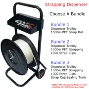 Portable Plastic Strap Trolley Strapping Dispenser Cart Various Bundle Options