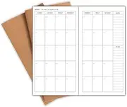 Nokingo 3-Pack Travelers Notebook Inserts, Undated Monthly & Weekly Inserts, Standard Size 4.25"x8.25" Calendar Refills