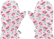 [Joisal] Cute Mermaid Warm Winter Gloves for Kids, Ultra-Soft Lamb Velvet, Kids Winter Sport Gloves, Thermal Boys Gloves, Medium, Cute Mermaid