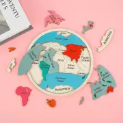 World Map Puzzle Wooden World Jigsaw Puzzle Round Geography Puzzle Gnu