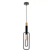 Marvin 1 Light Pendant Square, Black, Gold