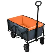 [EU Direct] Folding Camping Wagon Cart Beach Trolley Carts 600D Oxford Cloth Metal Steel Heavy Duty Folding Adjustable H