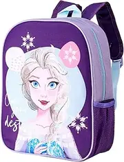 [Disney] Frozen Kids Childrens Backpack School Rucksack Travel Bag Boys Girls with side mesh pocket, Multicolour, m