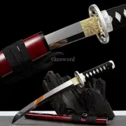 Carbon Steel Handmade Japanese Tanto Mirror Blade Samurai Sword Full Tang Sharp.