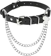 [Generic] Heart Leather choker punk Necklace Collar Chain for Women