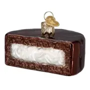 Old World Christmas Hostess Ding Dong Glass Ornament FREE BOX 3 inch Brown