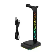 Gaming RGB Dual Headset Hanger Holder 2 USB Ports Headphone Desk Stand Universal