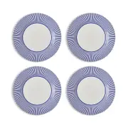 Spode Blue Italian Steccato Dinner Plates, Set of 4