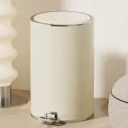 (Silver-Plated ) Light Luxury Style Foot Trash Can With Lid Large Capac HG