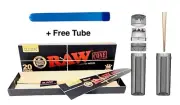 Raw Black King Size Pre Rolled 20 Pack+Grind Herb to Cone Creator Machine+Tube