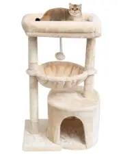 Small Cat Tree for Indoor Cats, Kittens Condo with Scratching Post and Board,...