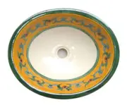 #021) MEDIUM 17x14 MEXICAN BATHROOM SINK CERAMIC DROP IN UNDERMOUNT BASIN