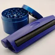 Set (2pcs) BLUE Pre Roll Grinder and Blue King Size Rolling Machine