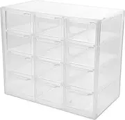 Cabilock Multi-Grid Storage Box with Removable Drawers Versatile Desk Organizer for Makeup Jewelry and Crafts Transparent Design for Easy Classification and Dust Protection