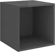 VidaXL Wall Cabinet High Gloss Grey 37x37x37 cm Chipboard