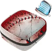 Period Bag,Sanitary Napkin Storage Bag,Baseball Texture,Tampon Holder for Purse