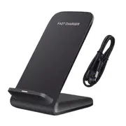 Black 30W Wireless Charger Fast Charging Stand Dock For iPhone 11 12 13 14 15 Pro Max
