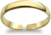 [Jewelco London] Ladies Solid 9ct Yellow Gold D-Shape Band Toe Ring 2.5mm, D, Yellow Gold, No Gemstone