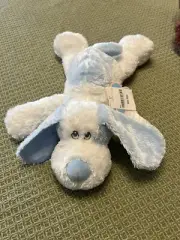 Aurora Baby Flopsy Scruffy Stuffed Plush Puppy Dog Satin Ear Blue White Rare NOS