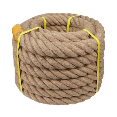 Twisted Manila Rope Natural Jute Rope (2 Inch x 65 Feet) Heavy Duty Hemp Rope...