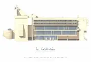 LE CORBUSIER Couvent de La Tourette 22.25" x 33" Poster 2015 Modernism Blue, Whi