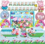 Peppa Pig Foil Balloons Party Suppliers Tableware Kids Birthday Decorations