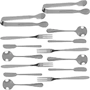 OKUMEYR Stainless Steel Cheese Board Knife Set 14 Piece Set Spatula Honey Spoon for Charcuterie Board