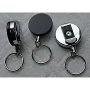 2" Retractable Full Metal Badge ID Holder Pull Reel Key Chain Keychain Clip Belt